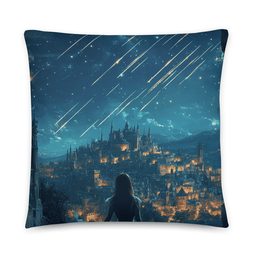 City of Falling Stars Pillow | 22"x22" Oversized Fantasy Throw Pillow - Milady's Mythical Market