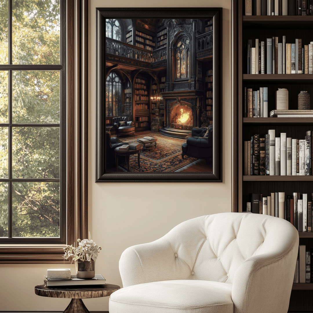 Enchanted Library Retreat Luster Poster - Milady's Mythical Market