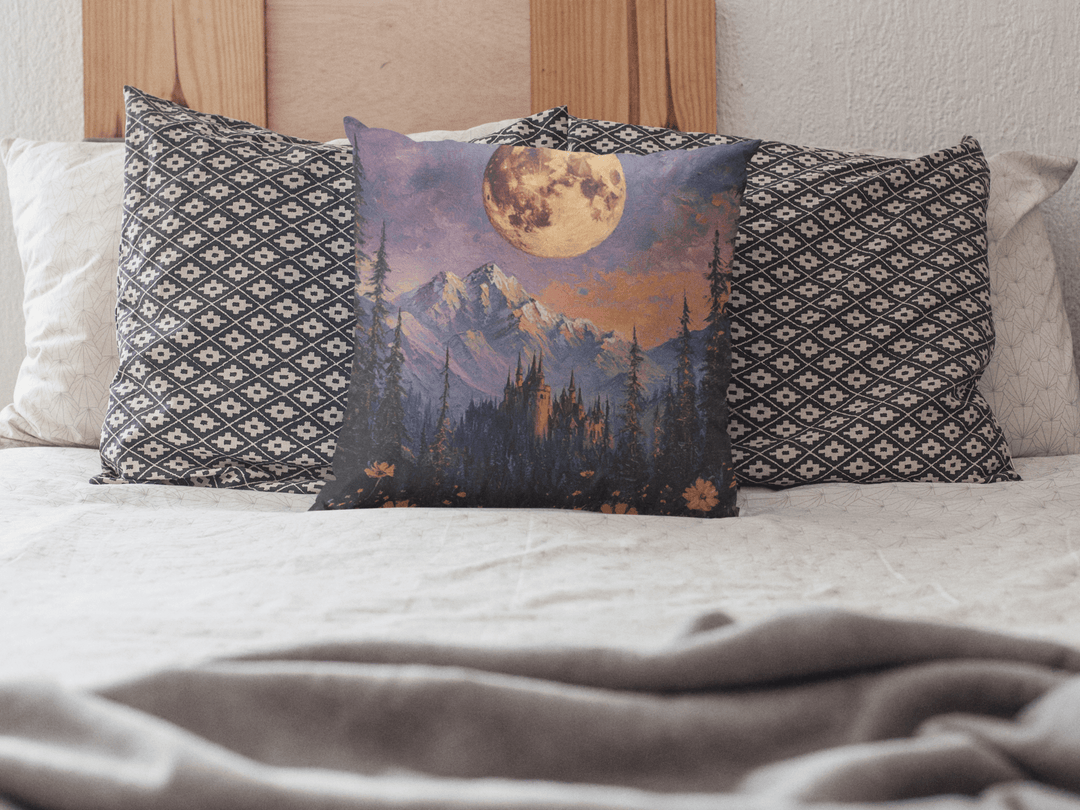 Harvest Moon Pillow | 22"x22" Oversized Fantasy Throw Pillow - Milady's Mythical Market