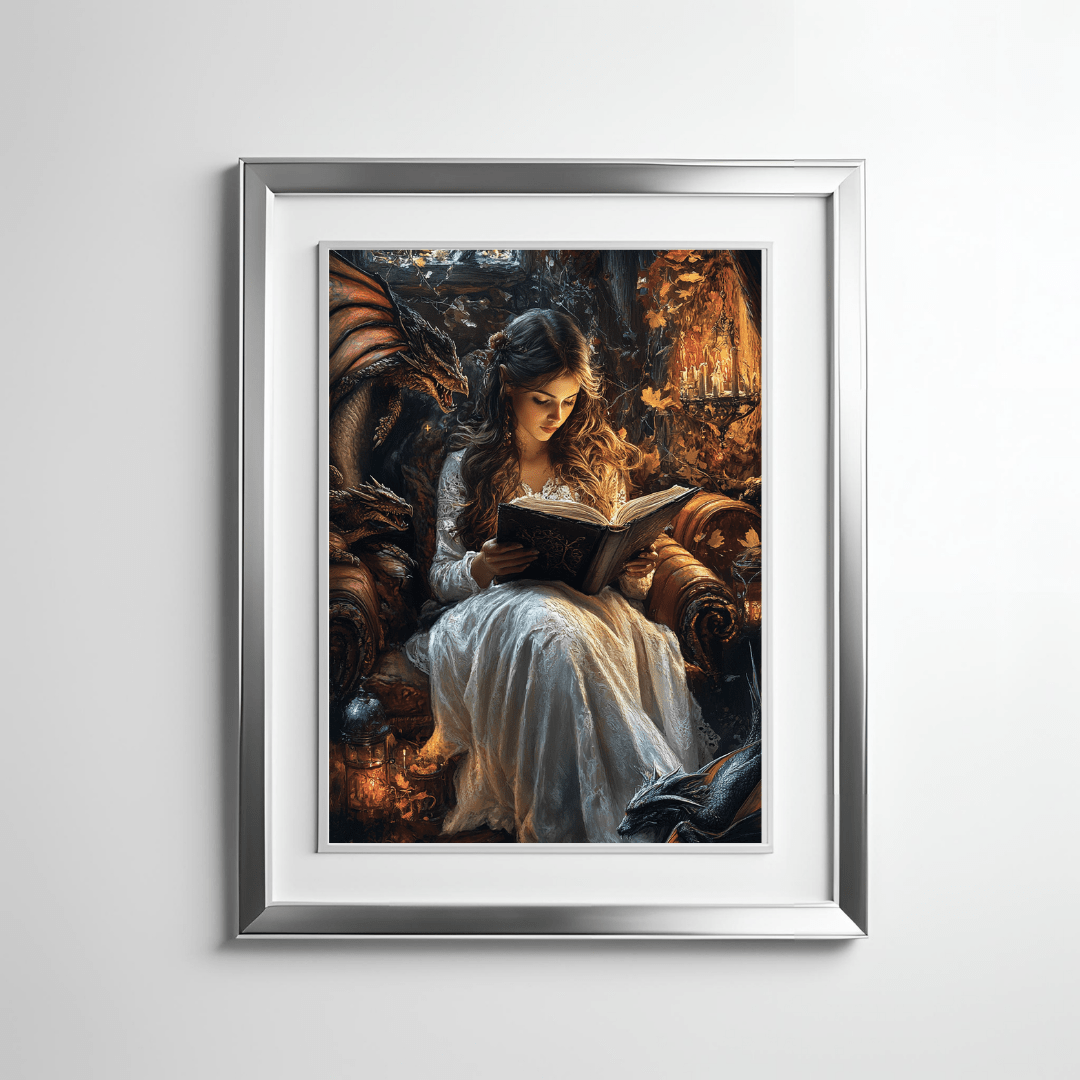 Lost in a Book Premium Luster Poster - Milady's Mythical Market