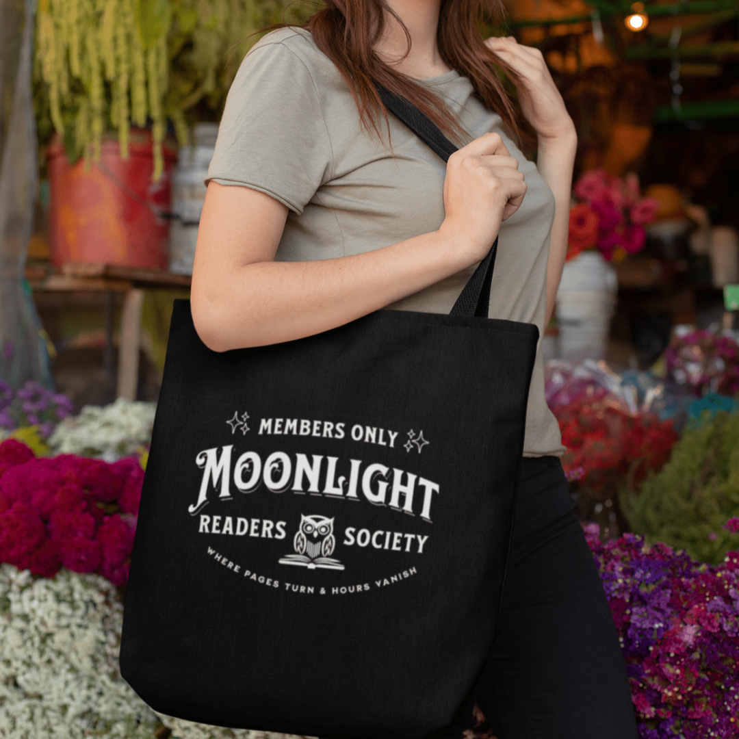 Moonlight Readers Society Eco - Friendly Organic Cotton Tote Bag - Milady's Mythical Market