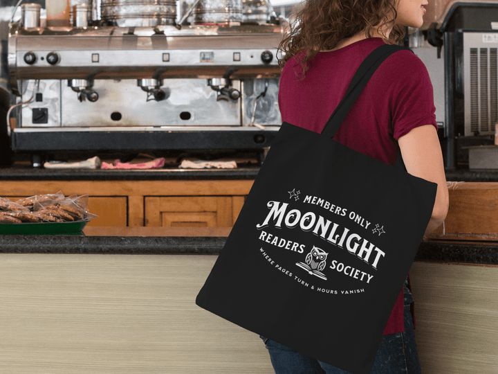 Moonlight Readers Society Eco - Friendly Organic Cotton Tote Bag - Milady's Mythical Market