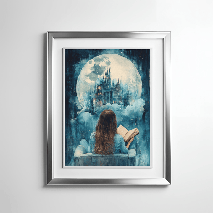 Moonlight Readers Society Poster, Reading Nook Decor for Bookish Girls - Milady's Mythical Market