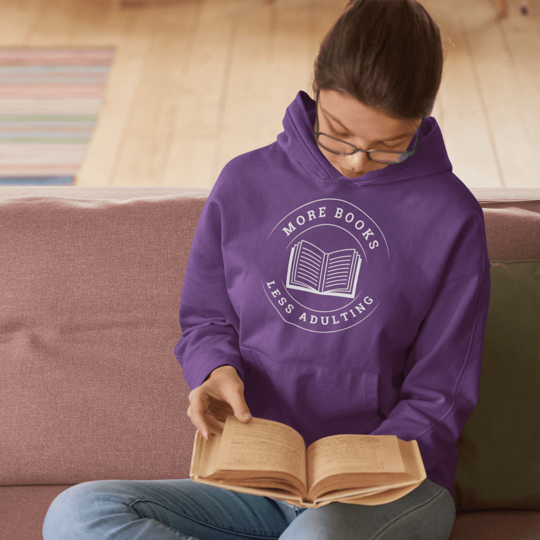 More Books Less Adulting Premium Hoodie - Read Til Dawn