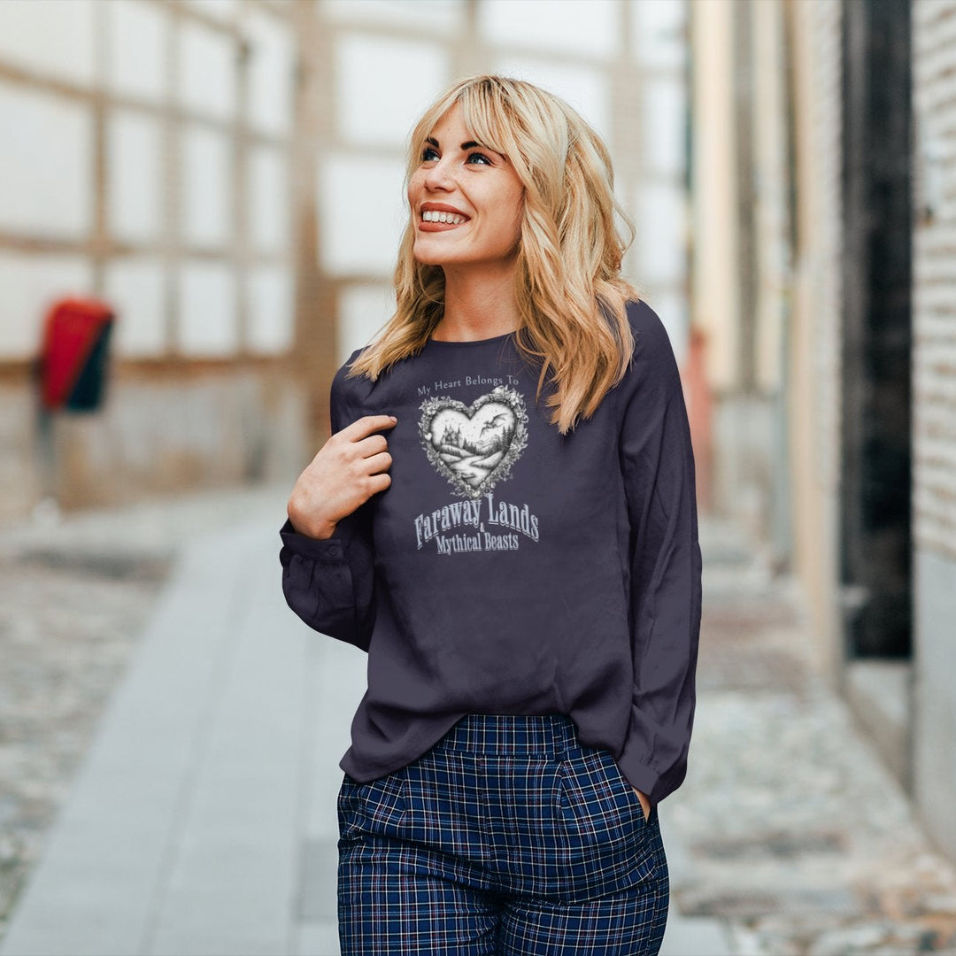 My Heart Belongs To Long Sleeve Tee - Milady's Mythical Market