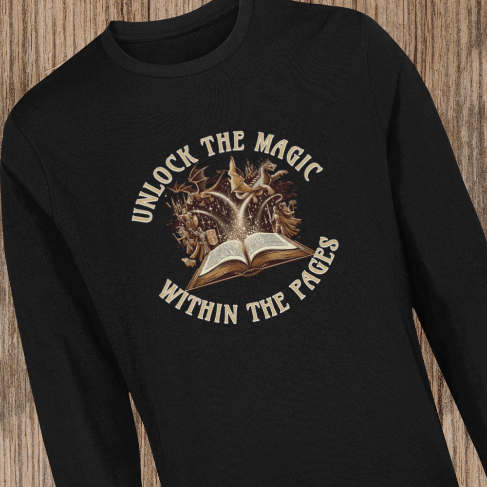 Unlock The Magic Within The Pages Long Sleeve Tee - Milady's Mythical Market