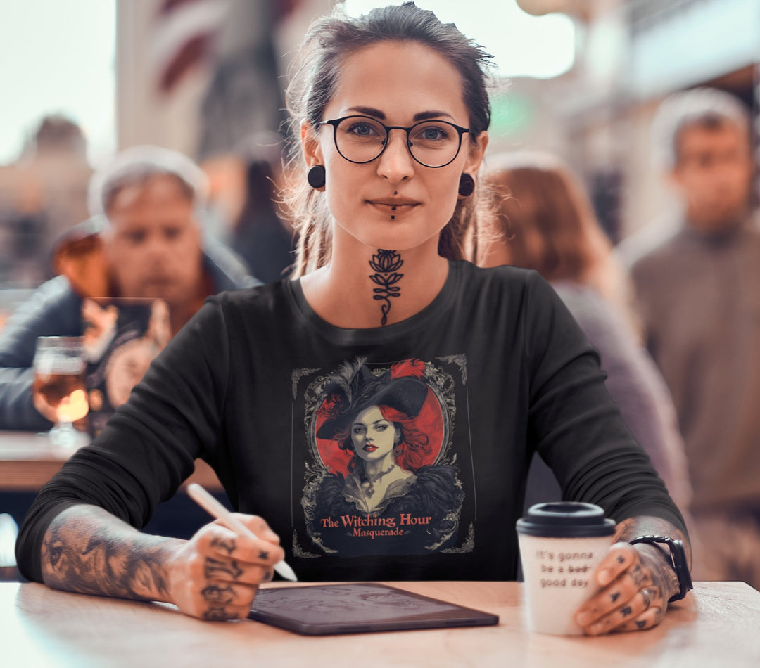 Witching Hour Masquerade Long Sleeve Tee - Milady's Mythical Market