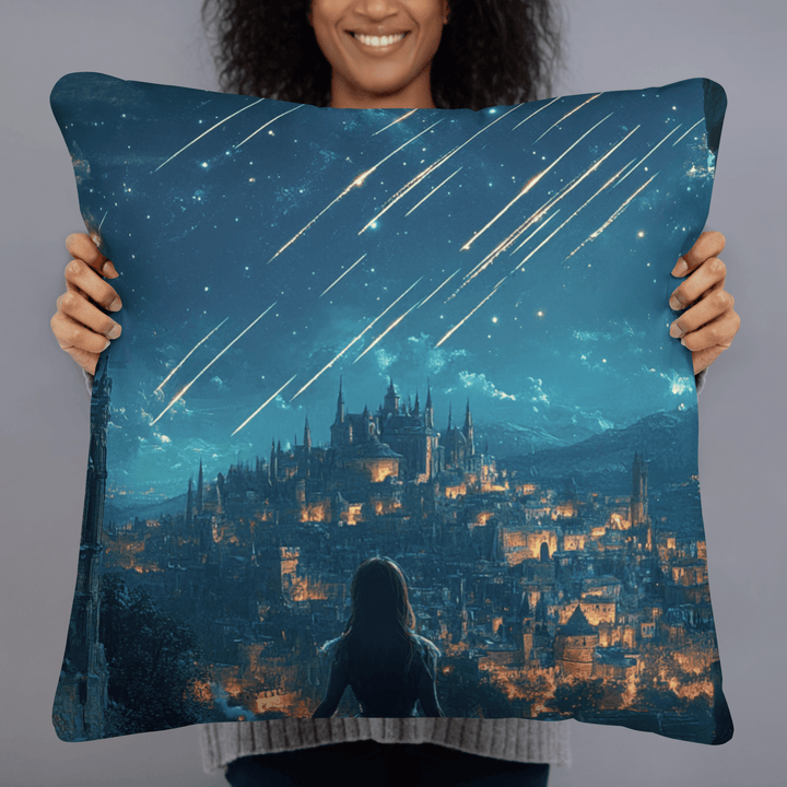 City of Falling Stars Pillow | 22"x22" Oversized Fantasy Throw Pillow - Milady's Mythical Market