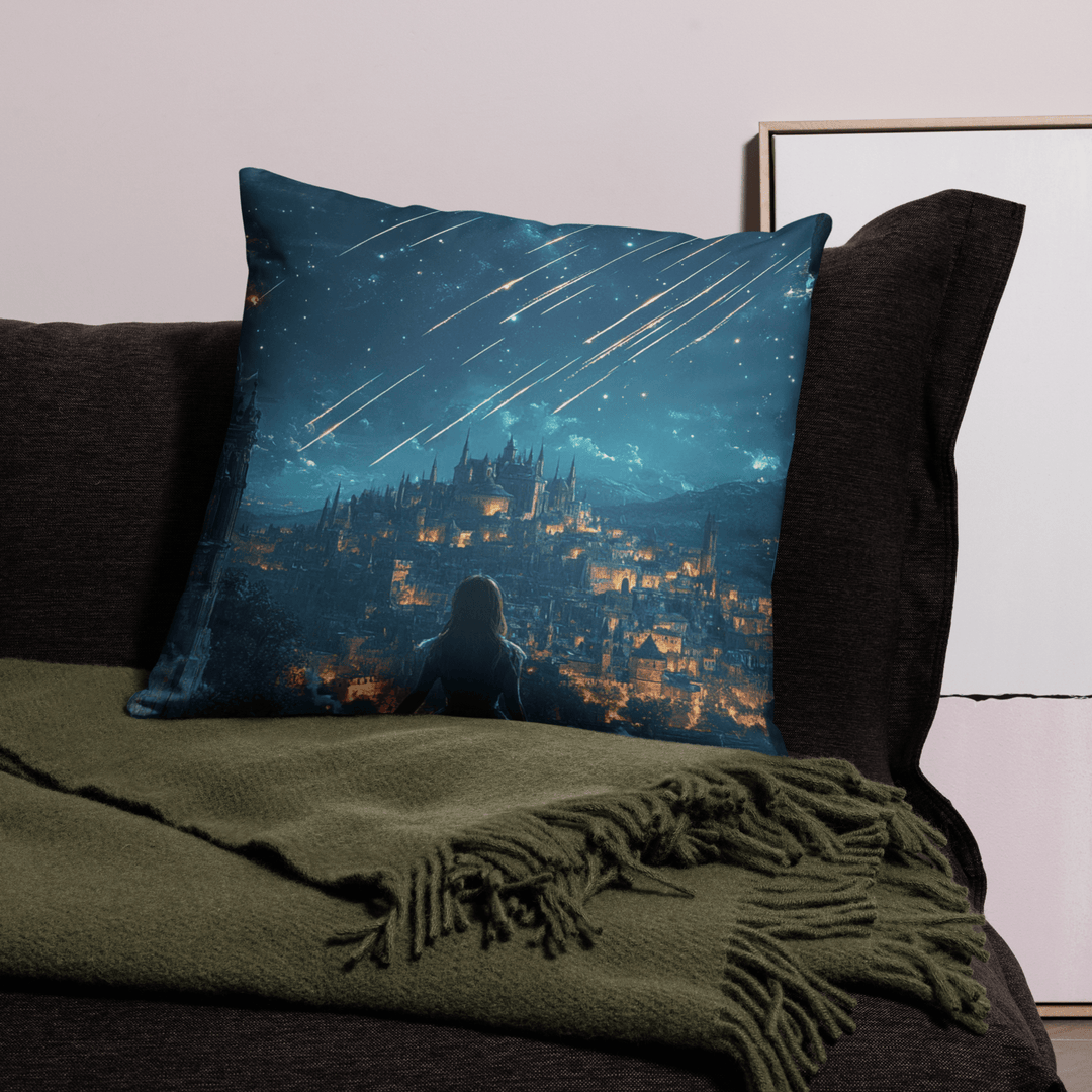 City of Falling Stars Pillow | 22"x22" Oversized Fantasy Throw Pillow - Milady's Mythical Market