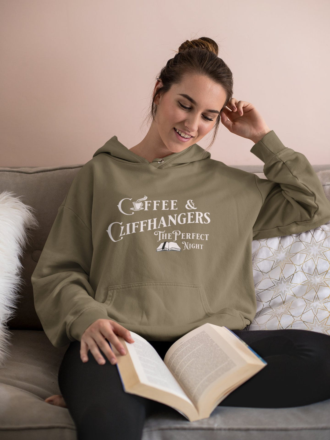 Coffee & Cliffhangers Hoodie - Milady's Mythical Market