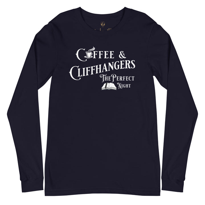 Coffee & Cliffhangers Long Sleeve Tee - Milady's Mythical Market