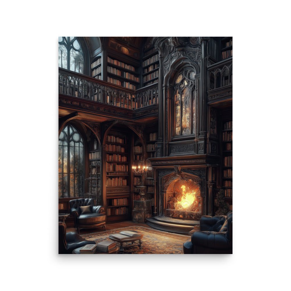 Enchanted Library Retreat Luster Poster - Milady's Mythical Market