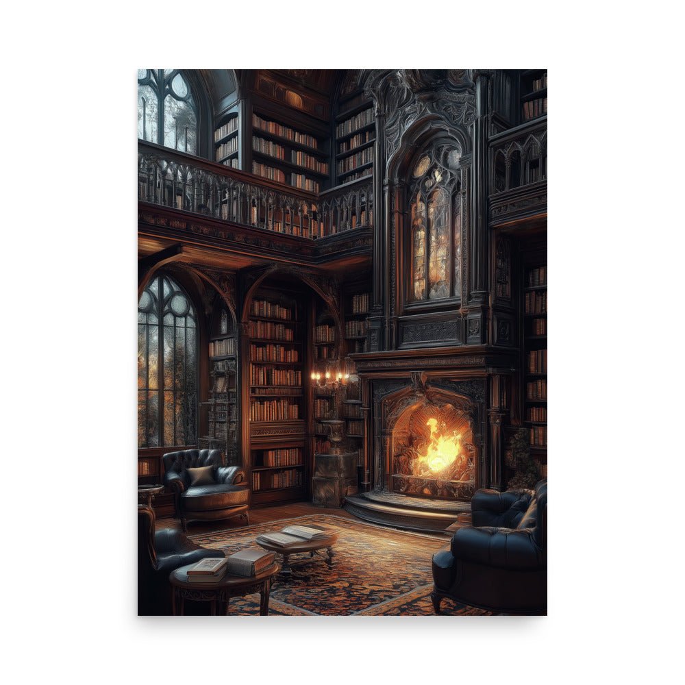 Enchanted Library Retreat Luster Poster - Milady's Mythical Market