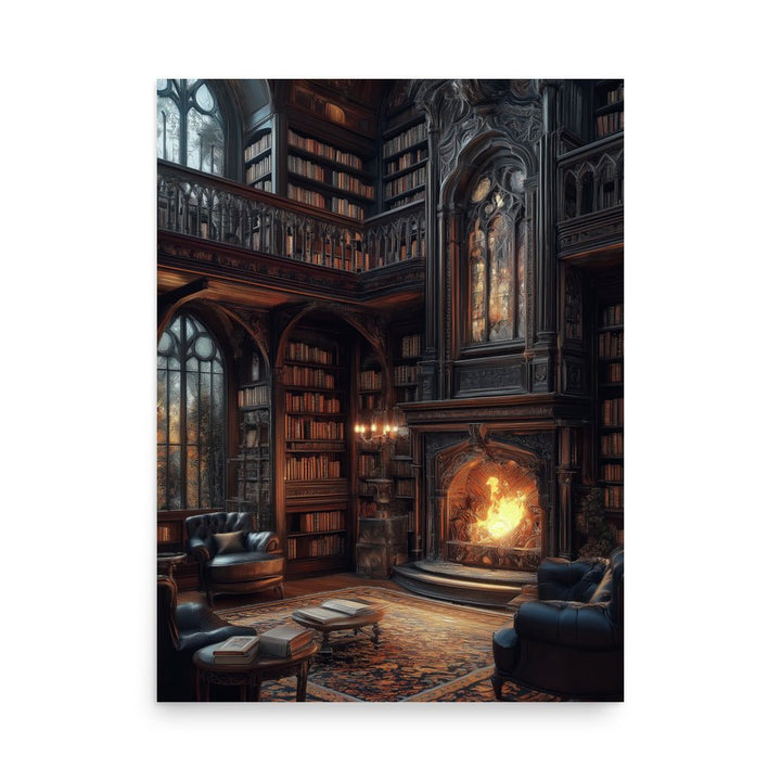 Enchanted Library Retreat Luster Poster - Milady's Mythical Market
