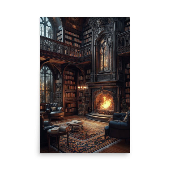 Enchanted Library Retreat Luster Poster - Milady's Mythical Market
