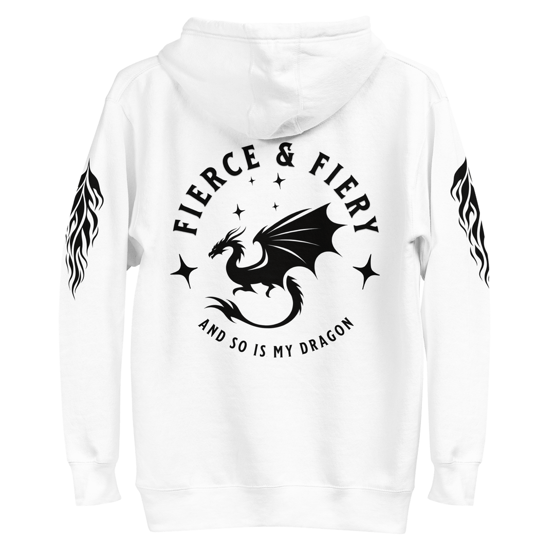 Fierce & Fiery Premium Hoodie - [Black Font/Logo] - Milady's Mythical Market