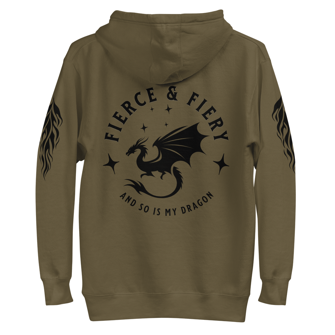 Fierce & Fiery Premium Hoodie - [Black Font/Logo] - Milady's Mythical Market