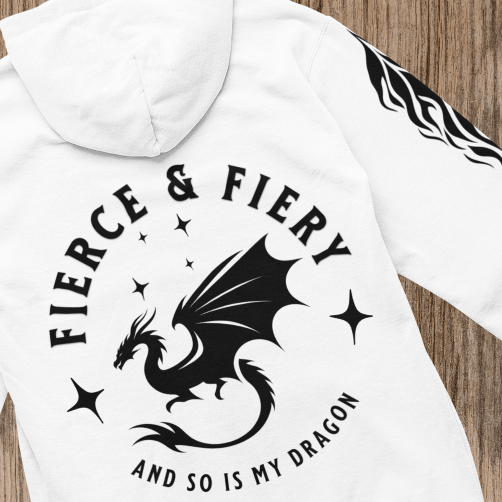 Fierce & Fiery Premium Hoodie - [Black Font/Logo] - Milady's Mythical Market