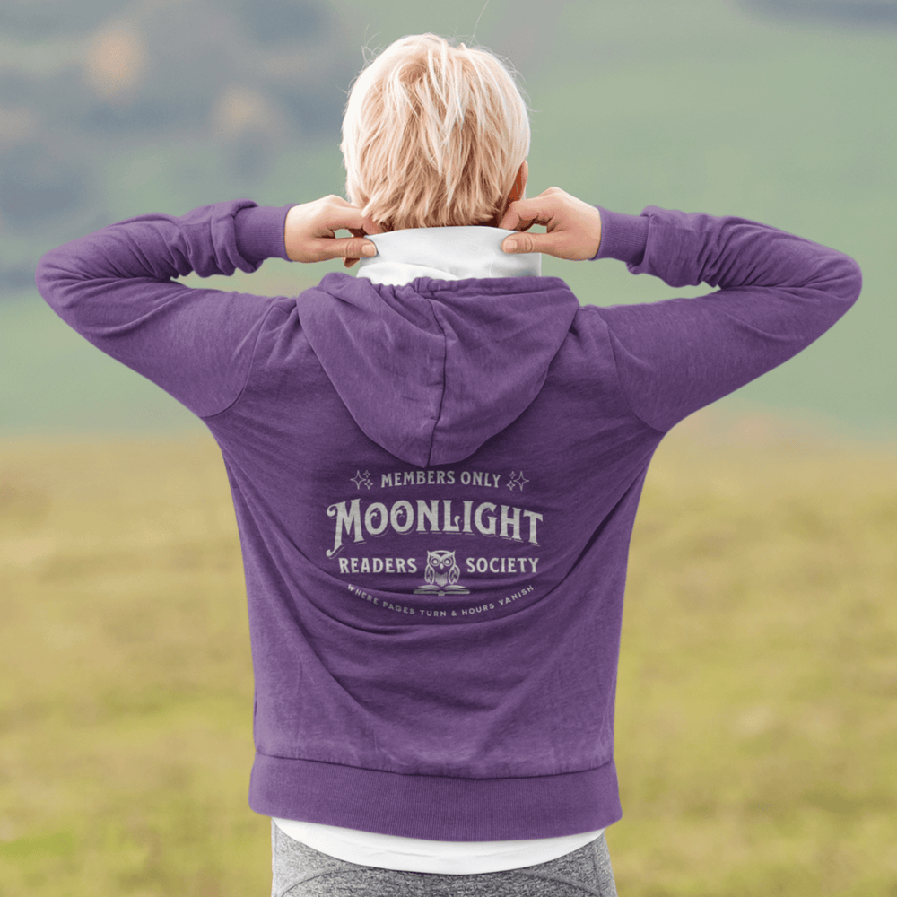 Moonlight Readers Society [Back Print] Premium Hoodie - Read Til Dawn