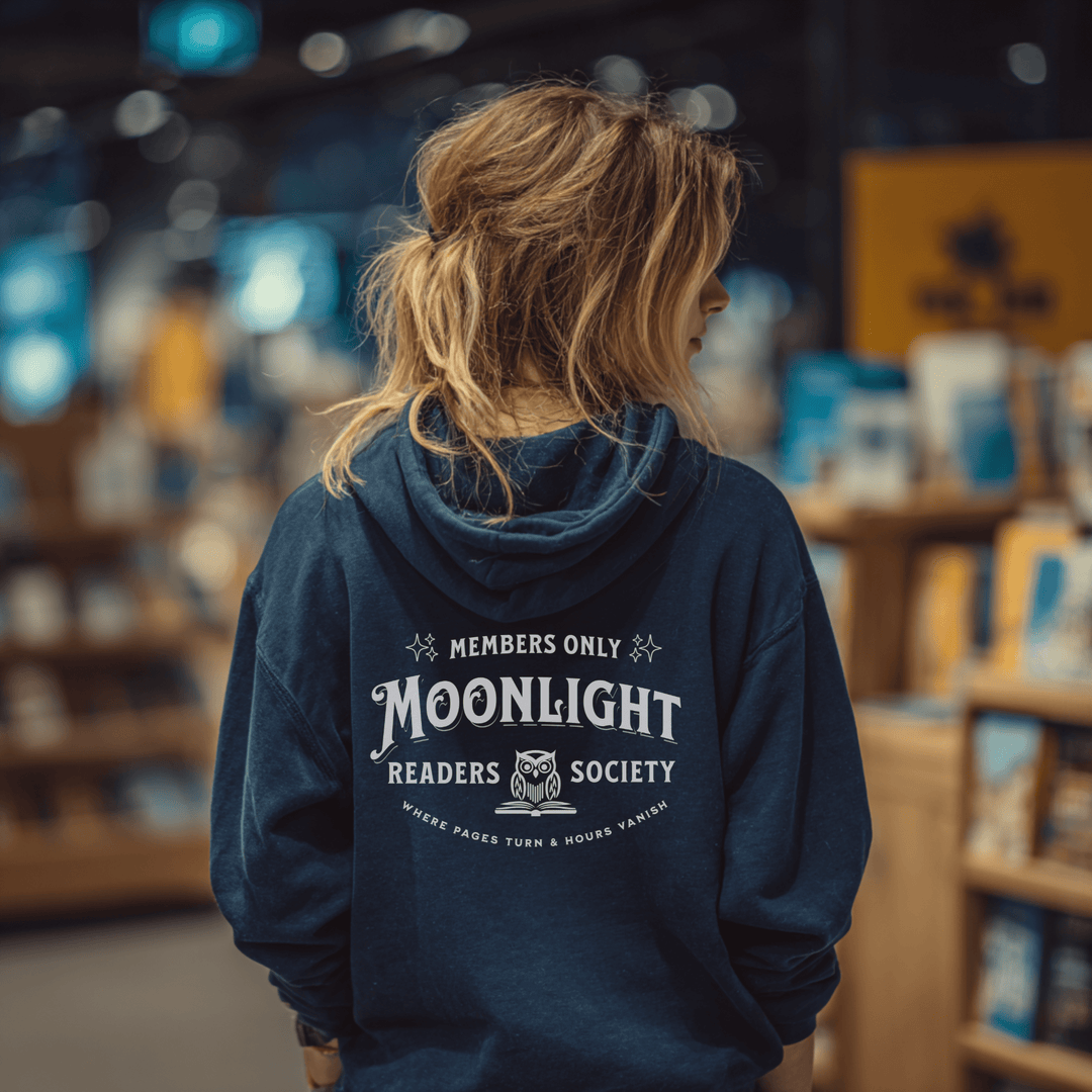 Moonlight Readers Society [Back Print] Premium Hoodie - Read Til Dawn