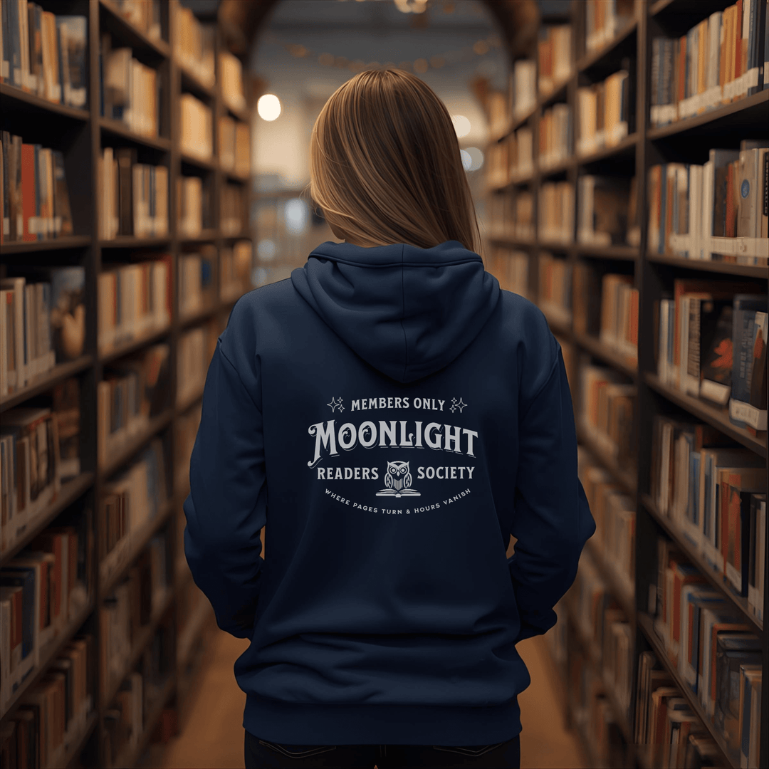 Moonlight Readers Society [Back Print] Premium Hoodie - Read Til Dawn