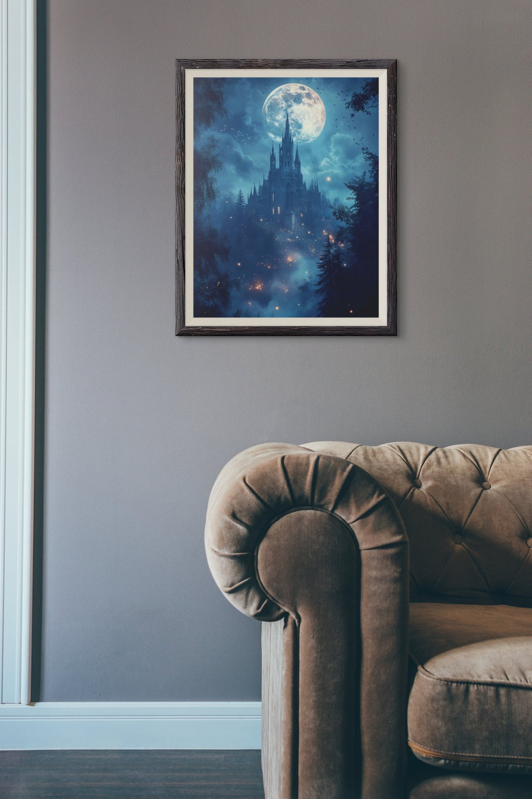 Moonlit Mystical Castle Premium Luster Poster - Milady's Mythical Market