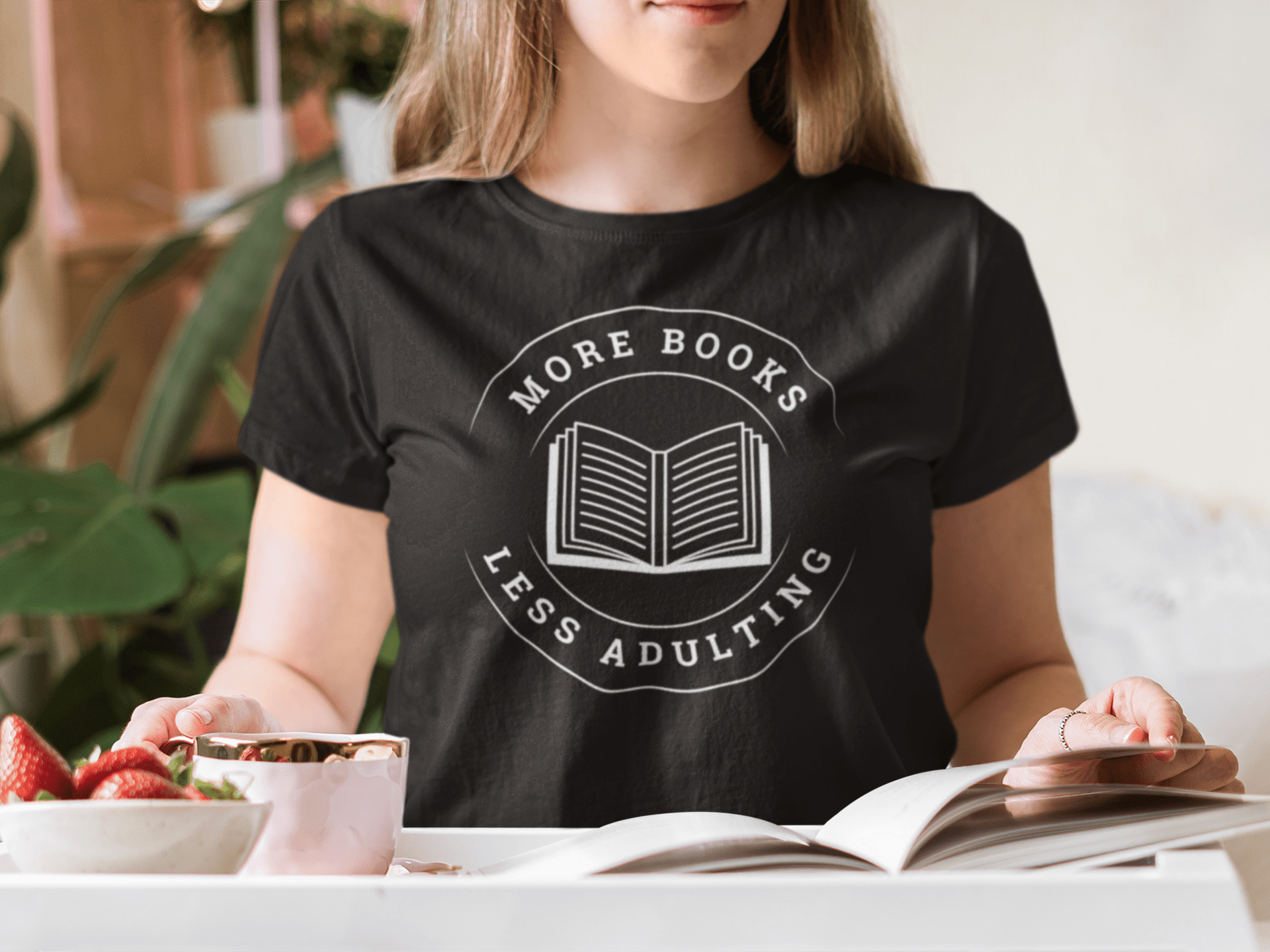 More Books, Less Adulting T-Shirt - Milady's Mythical Market